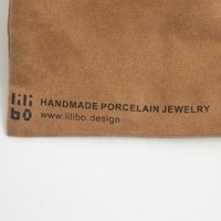 Petite pochette à bijoux en simili daim imprimée avec logo personnalisé sac d'emballage textile