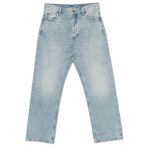 Jeans droits délavés bleu clair pour <span class=keywords><strong>homme</strong></span>, <span class=keywords><strong>pantalon</strong></span> en denim décontracté coupe ample, <span class=keywords><strong>pantalon</strong></span> en denim <span class=keywords><strong>classique</strong></span> taille haute pour <span class=keywords><strong>homme</strong></span> - Product Image 1