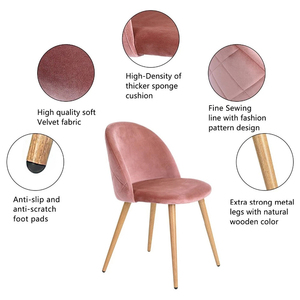 Moderna verde blu giallo marrone grigio imbottito di velluto gambe cromate <span class=keywords><strong>cucina</strong></span> sala <span class=keywords><strong>da</strong></span> pranzo <span class=keywords><strong>sedie</strong></span> - Product Image 6