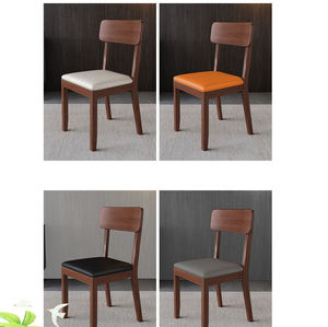 Sillas de comedor de madera de estilo minimalista, muy vendidas, con cojines capitoné, muebles de restaurante, sillas de cuero personalizadas. - Product Image 4