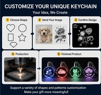 Porte-clés personnalisé en cristal, Logo Laser 3d vierge, cadeau populaire, pièces