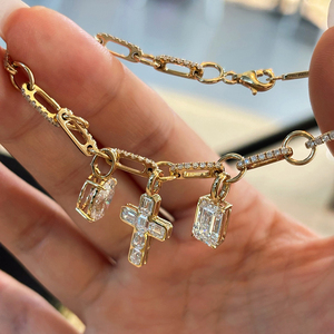 Aazuo - Brazalete de Oro Amarillo Sólido de 18K con Diamante Cultivado en Laboratorio de 4.5ct, Diseño Ovalado Cruzado, Regalo de Lujo para Mujer, Ideal para Eventos Especiales - Product Image 5