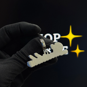 Pendentif personnalisé bicolore 2,2 pouces Or rose Or blanc Moissanite VVS Iced Out Collier Hip Hop Breloque Bijou - Product Image 4