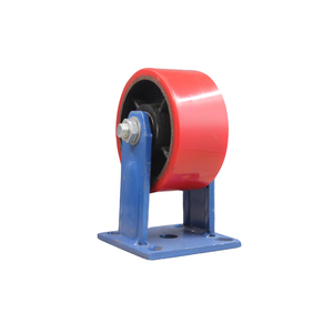 Hot Sale High Load 1-2 Toneladas Núcleo De Ferro Vermelho PU Mais De 240mm Super Heavy Duty Rodízio Com 360 Graus Giratório - Product Image 3