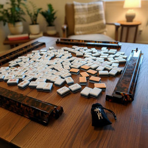 Juego de Mahjong Acrílico <span class=keywords><strong>Tropical</strong></span> de Lujo, Fichas de Diseño con Logotipo Personalizado, Juego de Regalo Silencioso de Alta Gama para Venta al por Mayor y Colección - Product Image 5