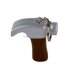 Customized Hammer Shaped PU Foam Stress Ball Keychains Soft Key Rings for Promotion Baby Toys