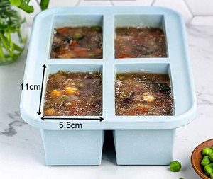 Bac à glaçons en silicone à 9 grilles Bacs à glaçons à 4 cavités Moules pour conteneurs de congélation Plateaux pour aliments frais - Product Image 6