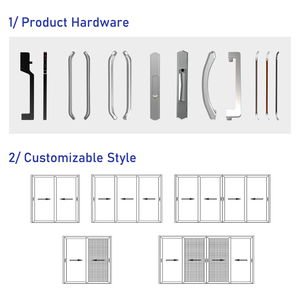 Eehe <span class=keywords><strong>Porte</strong></span> <span class=keywords><strong>coulissante</strong></span> incurvée Aluminium à double vitrage <span class=keywords><strong>Porte</strong></span> <span class=keywords><strong>coulissante</strong></span> en verre teinté économe en énergie - Product Image 5
