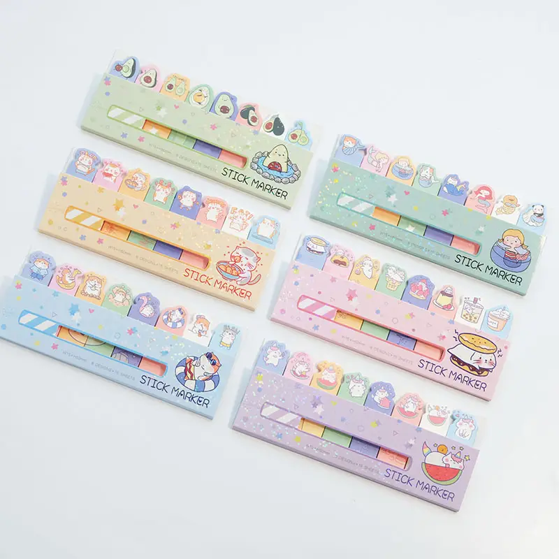 Nekoni Cute Sticky Notes Pad Memo Pad Kawaii Animal Self-Stick Note Pads Paper Index Bookmark Hot Sale Memo Note