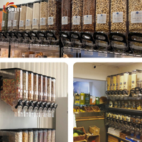 Distributeur mural XL-Gravity pour céréales, noix, riz et grains de café en vrac