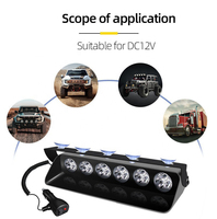 Feux d'avertissement pour voiture et camion, feux stroboscopiques LED rouge et bleu, 18SMD, ventouse, tableau de bord, intérieur, pare-brise, feux LED clignotants S7