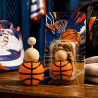 Diffuseur de parfum pour voiture en verre réutilisable en forme de ballon de basket orange personnalisé de 6,5 ml, à suspendre