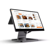 15.6" Aluminum Alloy Dual Screen Touch POS Terminal Cash Register Machine with NFC Wi-Fi 6 Smart Software for Retail Store