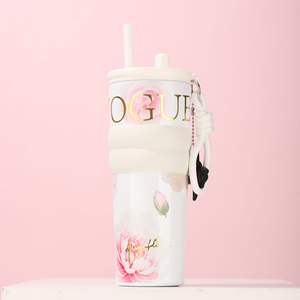 แก้วน้ำเก็บความร้อนสแตนเลสแบบพกพา รุ่นใหม่ ปี 2026 ลายดอกไม้ ดีไซน์รักษ์โลก เก็บอุณหภูมิได้นานกว่า 24 ชั่วโมง - Product Image 4