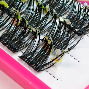 Bán buôn handmade Fluffy long lanh tự làm Faux Mink lông mi cụm đầy màu sắc cho Giáng sinh Đảng phân đoạn ở nhà sử dụng - Product Image 3