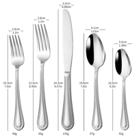 Ensemble de couverts en acier inoxydable 18/10, 5 pièces, ensemble de couverts de luxe pour mariage, juego de cubiertos de lujo