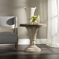 Table d'appoint en pierre solide, Table d'angle de forme ronde pour petite maison, chevet, canapé, Table d'appoint
