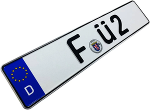 Placa <span class=keywords><strong>de</strong></span> <span class=keywords><strong>Matrícula</strong></span> Personalizada Estándar <span class=keywords><strong>de</strong></span> la UE, <span class=keywords><strong>Alemania</strong></span> Frankfurt, Muestra Gratuita, MOQ Bajo para Vehículos - Product Image 3