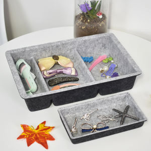 Recycled PET <b>Material</b> Modern Single Tier Square Shape Eco-Friendly Durable Tableware <b>Storage</b> Container for Kitchen Living Room - Product Image 4