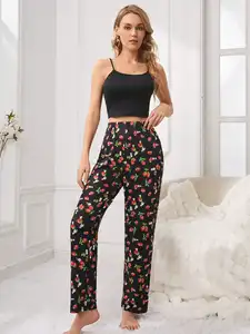 Highly Durable Wholesale Women Pajamas Suspender Pants 2 Piece Set Custom Pajamas For Women Set