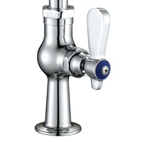 Robinet de cuisine industriel en laiton chromé poli, à montage sur plan, monotrou, avec bec flexible, poignée en laiton massif et cartouche à vis en laiton