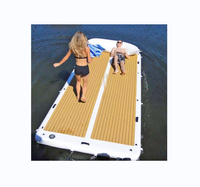 Naiya Grand Dwf Drop Stitch Flotteurs à eau Île flottante Plate-forme de yacht de loisirs Plate-forme gonflable Jetski Dock avec garçon