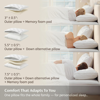 Oreiller de lit ergonomique de luxe moderne et personnalisable en mousse à mémoire de forme respirante pour dormeurs sur le côté et sur le dos