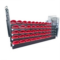Siège télescopique motorisé électrique, chaise pliante en HDPE, système de gradins rétractables, cadre en acier robuste, stade intérieur