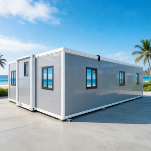 Maison conteneur préfabriquée extensible C4 galvanisée, garantie 25 ans, pour zones côtières, 30/40 pieds, 3 chambres, cuisine, luxe, étanche, pliable - Product Image 1