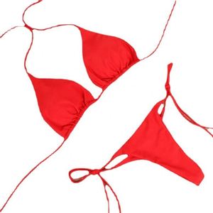 Maillot de bain bikini sexy pour femme, 2 pièces, à nouer autour du cou, extensible, motif rayé, multicolore, ensemble 1 pièce - Product Image 5