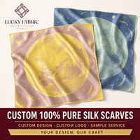Foulard carré 90x90cm 100% Soie de Mûrier à motif traditionnel chinois en twill pour femme, idéal pour cadeaux d'entreprise, échantillon disponible, OEM