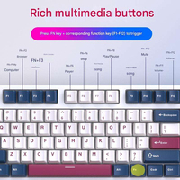 Kit de Teclado Mecánico HJSDZHI H108 de 108 Teclas, Tamaño Completo, Tri-Modo, Intercambiable en Caliente, RGB, 4000mAh, para Juegos, Oficina, DIY