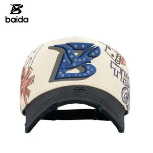 Sombrero G5, Gorra de Béisbol Estilo Urbano, Diseño con Patrón Dobby, Detalle de Diamantes de Imitación, Diseño de Graffiti - Gorras Personalizadas, PÁGINA 31 - Product Image 1