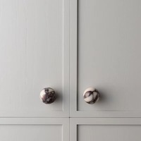 Poignée de porte vintage personnalisée Stonekocc D4cm/D6cm, poignée de porte de luxe sculptée à la main, poignée de meuble en marbre Calacatta Viola, décoration intérieure