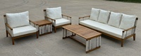 Ensemble de canapés de luxe de haute qualité avec corde en PP Fauteuil de restaurant Chaises en osier Chaise d'extérieur en rotin