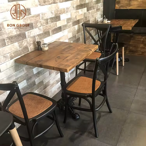 Popular <strong>Design</strong> Table Restaurant square <strong>Industrial</strong> Iron Leg Furniture Black Metal <strong>Top</strong> Cafe Bistro square Dining Table Restaurant - Product Image 3