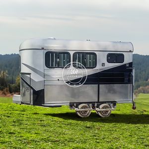 Remorque à chevaux en acier galvanisé à chaud de luxe durable, à deux angles de chargement, avec roues en alliage pour une optimisation maximale de l'espace de chargement pour les courses hippiques - Product Image 4