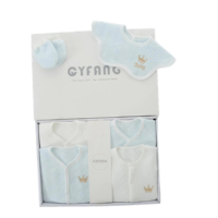 Ensemble cadeau layette bébé en coton pour l'hiver, broderie, barboteuse kimono, vêtements de luxe, boîte cadeau, vente en gros, logo personnalisé