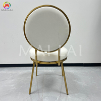 Chaise de banquet moderne de luxe en acier inoxydable doré, idéale pour hôtel, restaurant, salle de mariage, location événementielle, salon