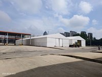 Tente de stockage grande capacité à grande portée, structure en fer robuste, bâche en PVC imperméable, abri industriel toutes saisons