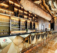Comptoir de bar commercial moderne pour hôtels et centres commerciaux, mobilier de bar à cocktails sur mesure avec garantie de 10 ans