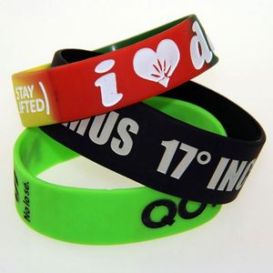 Las Pulseras de Silicona para Elecciones de Filipinas Más Baratas y de Alta Calidad, Personalizadas con Impresión de Logotipo en 2 Colores, Segmentos de Colores de 1/2 Pulgada - Product Image 3