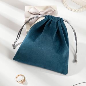 Pochette en velours personnalisée avec logo, cordon de serrage, petit emballage cadeau pour bijoux, boucles d'oreilles, bougies, artisanat - Product Image 5