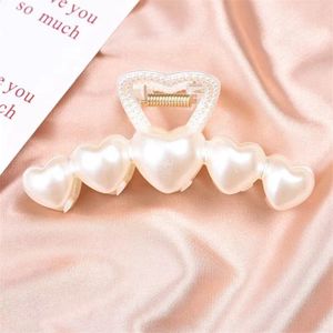 Pince à cheveux en plastique avec perles, 10,6 cm, design perle blanche, pour usage quotidien - Product Image 2