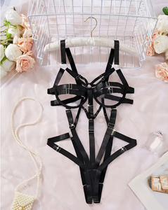 Recién llegado, superventas, monos de Bondage elásticos, cinta tejida, anillo de acero, Patchwork, Espalda descubierta, lencería Sexy para mujeres maduras - Product Image 5