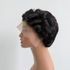 Perruque courte bouclée Pixie fabriquée à la machine, qualité 12A, sans dentelle, 100% <span class=keywords><strong>cheveux</strong></span> humains, Pephair - Product Image 3
