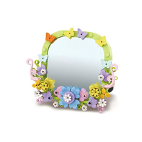 Kit de construction de miroir floral DIY, cadre photo 3D en forme de fleur, briques à assembler, jouet créatif pour bureau, décoration de maison pour filles, cadeau