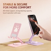 Soporte Universal Plegable de Metal para Teléfono Celular y Tablet, Soporte Giratorio 360° Personalizable para Escritorio