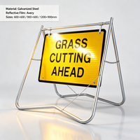 Support de signalisation routière temporaire et portable en acier pour panneaux oscillants, pour contrôle du trafic extérieur en Australie