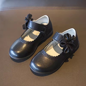 Chaussures Mary Jane pour filles, en cuir noir, chaussures habillées pour filles, chaussures plates Mary Jane pour l'école - Product Image 5